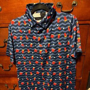Golf Shirt with beer pong theme